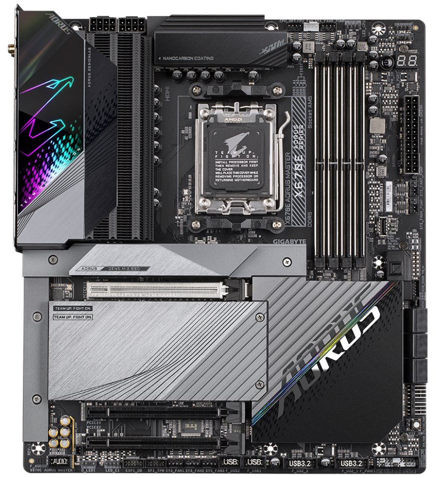 GIGABYTE X670E AORUS MASTER / AMD X670 / AM5 / 4x DDR5 DIMM / 4x M.2 / HDMI / DP / 2x USB-C / WiFi / EATX