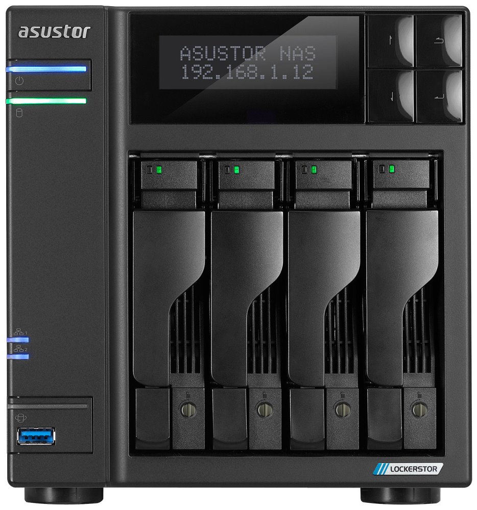 Asustor NAS AS6704T / 4x 2,5"/3,5" SATA III/ Celeron N5105 2.0 GHz/ 4GB/ 2x 2.5GbE/ 4x M.2/ PCIe / 2x USB 3.2/ HDMI+IR