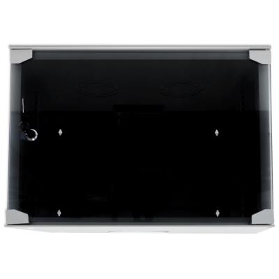 XtendLan 7U/520x400, na zeď, jednodílný, rozložený, skleněné dveře, šedý