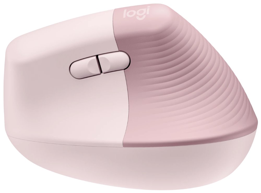 Logitech Lift Vertical Ergonomic Mouse - Dark Rose   Vertikální myš, optická, 6 tlačítek, bezdrátová, Bluetooth
