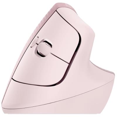 Logitech Lift Vertical Ergonomic Mouse - Dark Rose   Vertikální myš, optická, 6 tlačítek, bezdrátová, Bluetooth