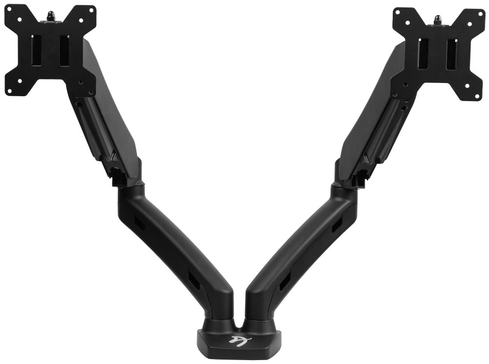 AROZZI ALZARE DUO/ stolní držák pro 2 monitory/ plynový píst/ ocel, hliník/ černý