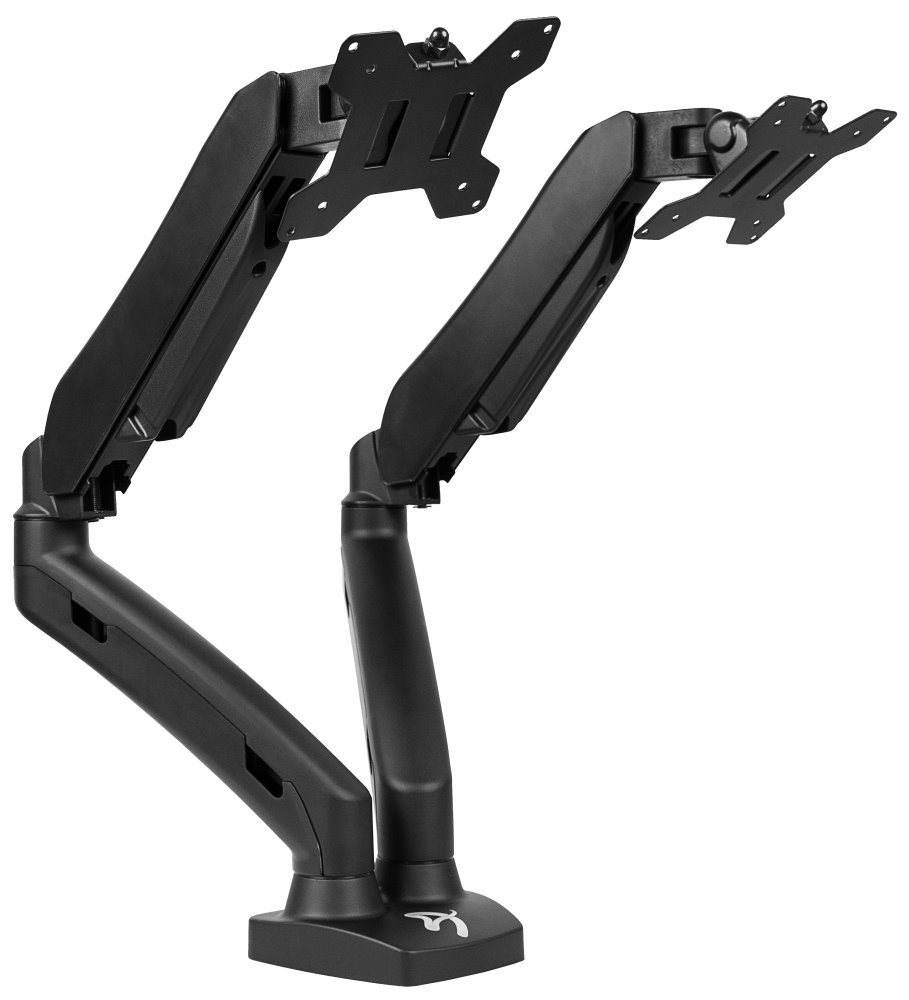 AROZZI ALZARE DUO/ stolní držák pro 2 monitory/ plynový píst/ ocel, hliník/ černý