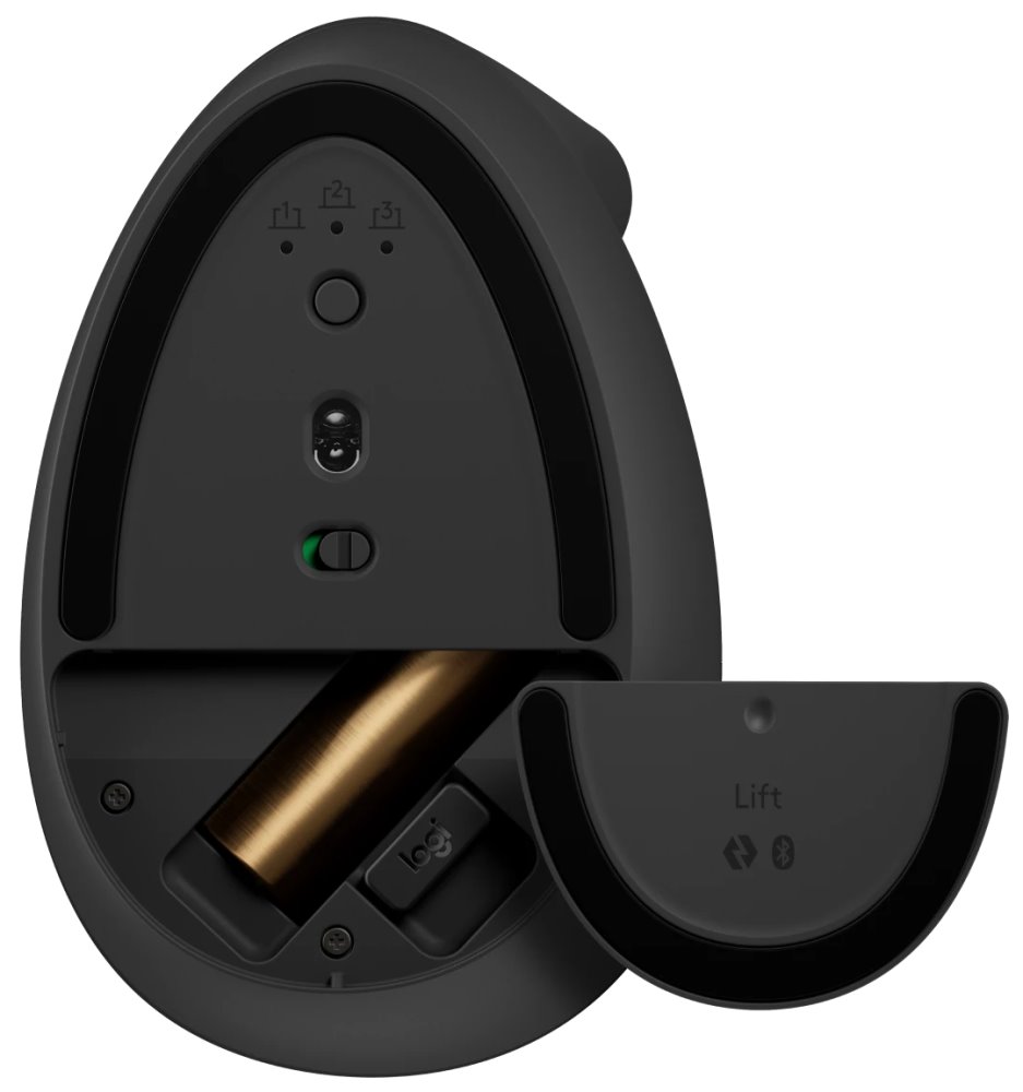 Logitech Lift Vertical Ergonomic Mouse - Graphite   Vertikální myš, optická, 6 tlačítek, bezdrátová, Bluetooth