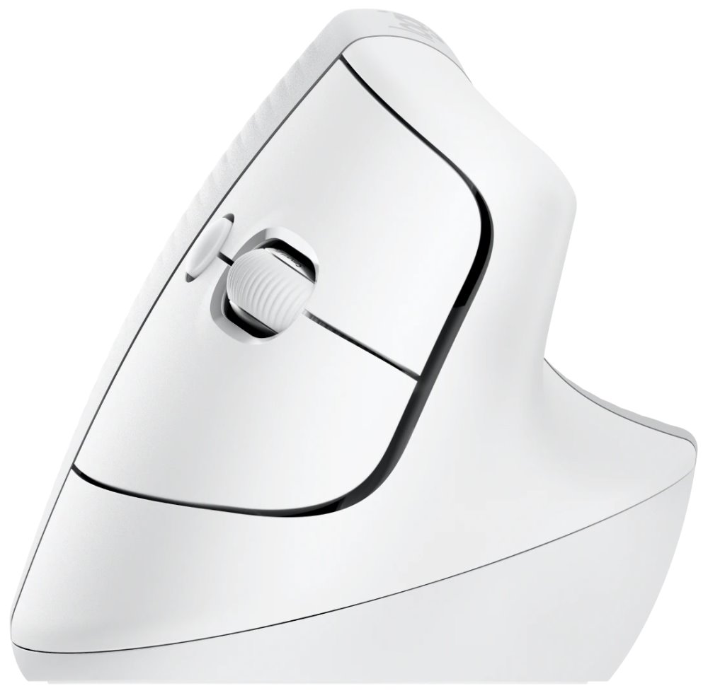 Logitech Lift Vertical Ergonomic Mouse - White   Vertikální myš, optická, 6 tlačítek, bezdrátová, Bluetooth
