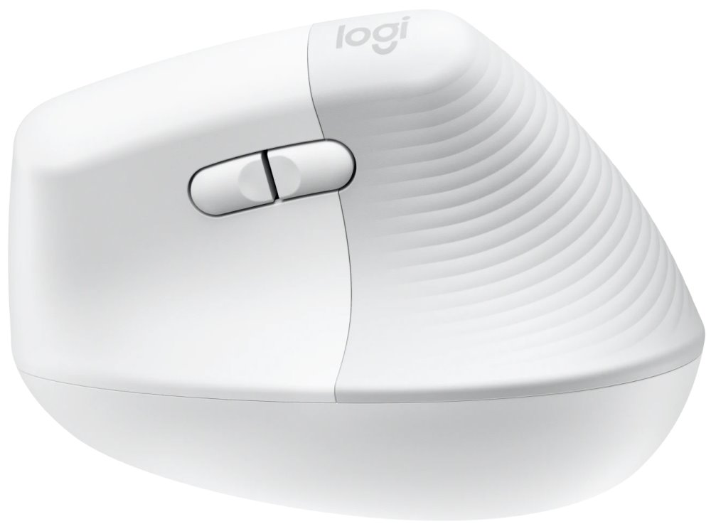 Logitech Lift Vertical Ergonomic Mouse - White   Vertikální myš, optická, 6 tlačítek, bezdrátová, Bluetooth