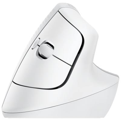 Logitech Lift Vertical Ergonomic Mouse - White   Vertikální myš, optická, 6 tlačítek, bezdrátová, Bluetooth
