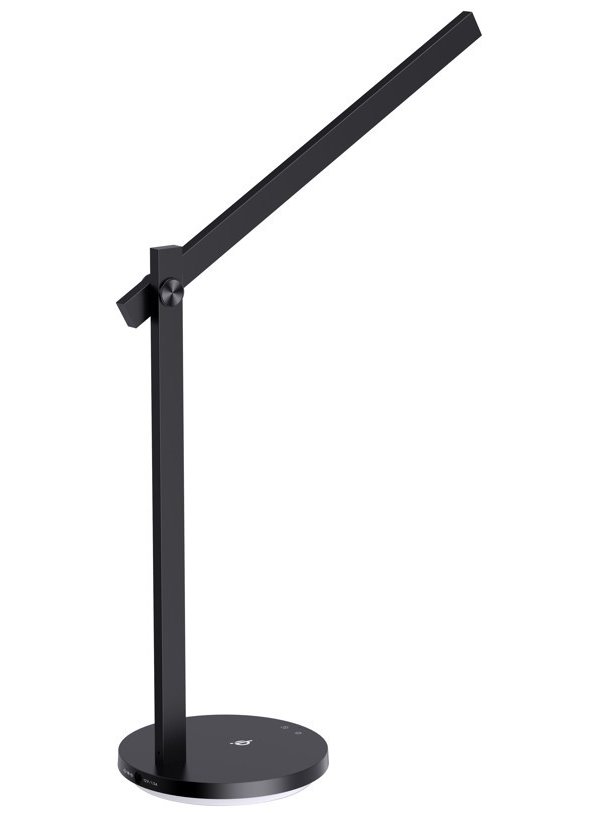 IMMAX LED stolní lampička BEAM/ Qi nabíjení/ 18W/ DC 12V/2A/ noční podsvícení/ stmívatelná/ sklápěcí rameno/ černá