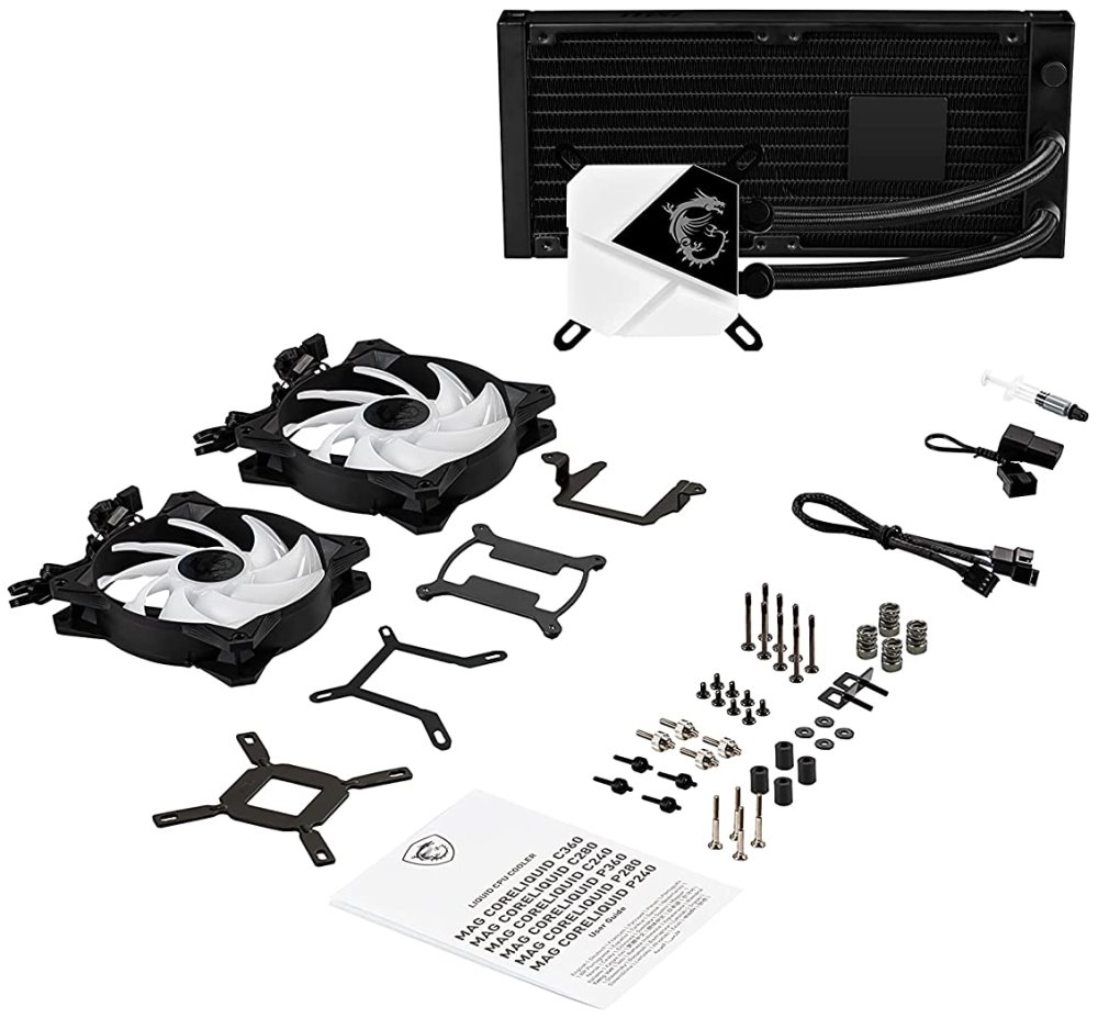 OPRAVENÉ - MSI vodní chladič CPU MAG CORELIQUID C240/ 2x ARGB 120 mm fan / podpora LGA1700