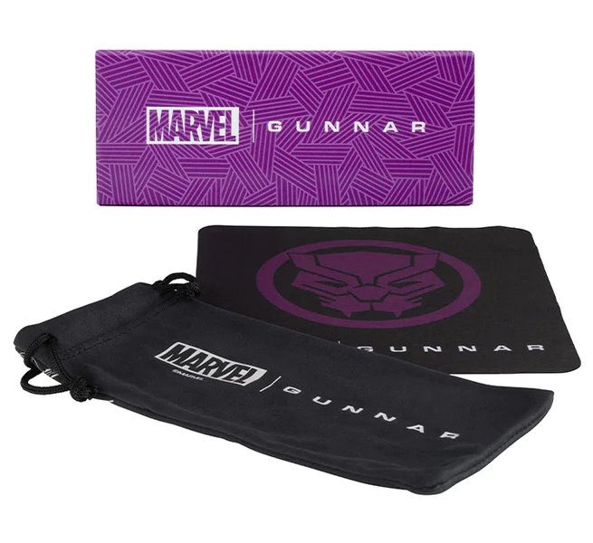 GUNNAR kancelářské/herní brýle ENIGMA - MARVEL BLACK PANTHER EDITION * jantarová skla * BLF 65 * GUNNAR focus