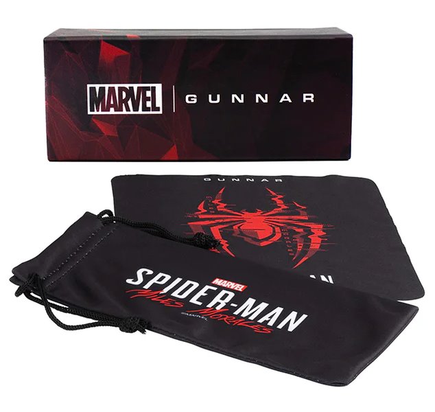 GUNNAR kancelářské/herní brýle ENIGMA - MARVEL SPIDER-MAN MILES MORALES EDITION * jantarová skla * BLF 65 * GUNNAR focus