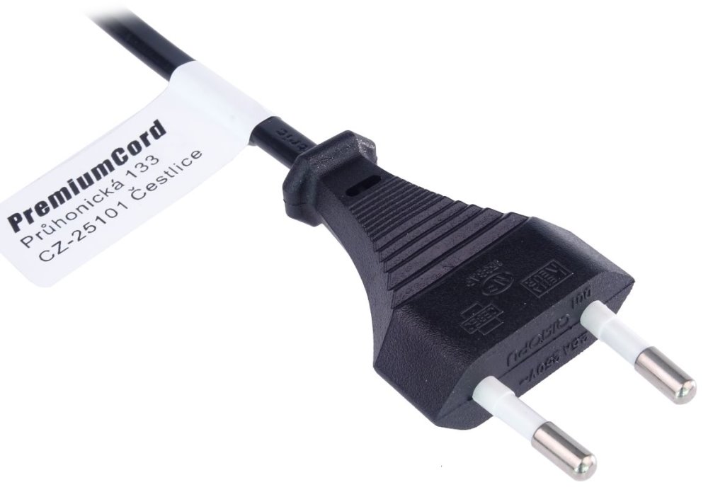 PremiumCord Kabel síťový prodlužovací dvojvidlice 230V 5m