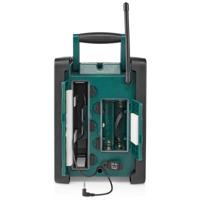 NEDIS digitální pracovní rádio/ stolní/ výkon 15W/ DAB+/ FM/ Bluetooth/ IP65/ napájení z baterie/síťové/ černo-zelené