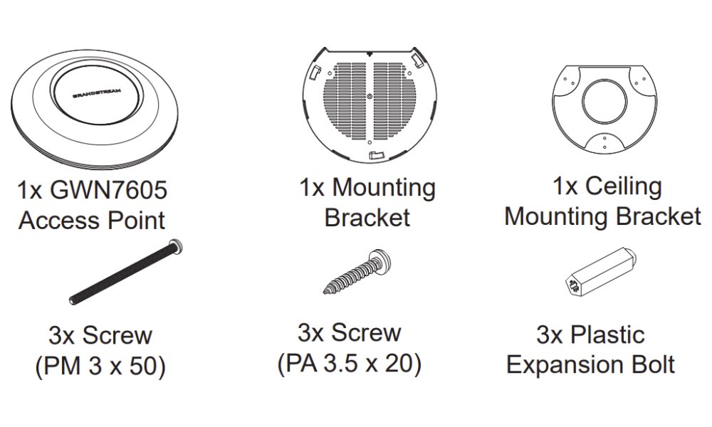 Grandstream GWN7605 přístupový bod, Dual Band, 2x RJ45 Gbps, 802.3af, 802.3at