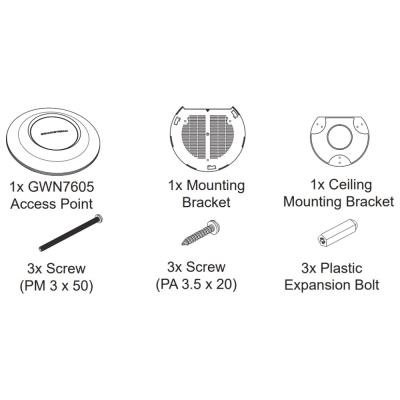 Grandstream GWN7605 přístupový bod, Dual Band, 2x RJ45 Gbps, 802.3af, 802.3at
