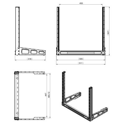 MikroTik SR-10U samostatně stojící držák pro rack 19" zařízení