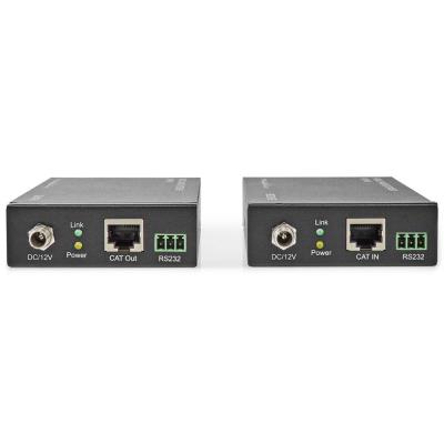 NEDIS HDMI extender/ přes Cat6/ do 60 m/ 4K@60Hz/ 18 Gbps/ HDMI/ LAN/ RS-232/ kov/ antracit
