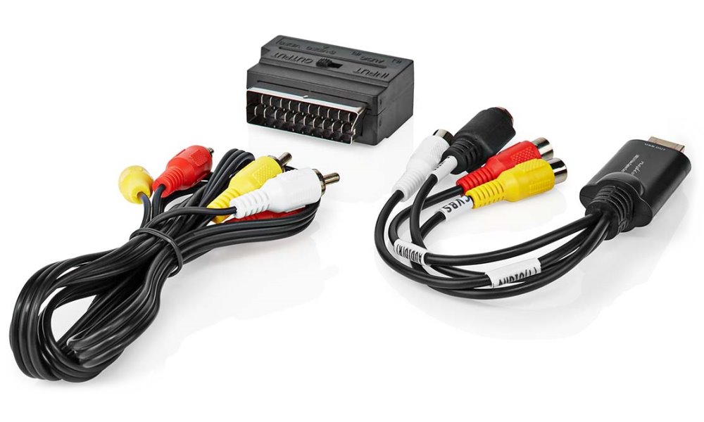 NEDIS video převodník/ USB 2.0/ 480p/ A/V kabel/ SCART/ 3x RCA zásuvka/ S-video zásuvka/ černý
