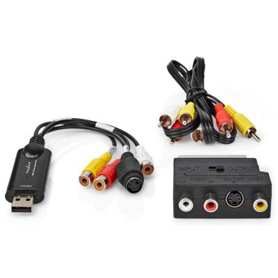 NEDIS video převodník/ USB 2.0/ 480p/ A/V kabel/ SCART/ 3x RCA zásuvka/ S-video zásuvka/ černý
