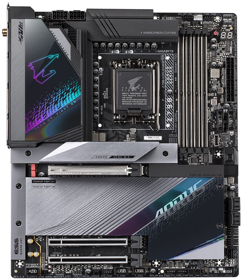 GIGABYTE Z790 AORUS MASTER / Intel Z790 / LGA1700 / 4x DDR5 / 5x M.2 / DP / 3x USB-C / WiFi / EATX