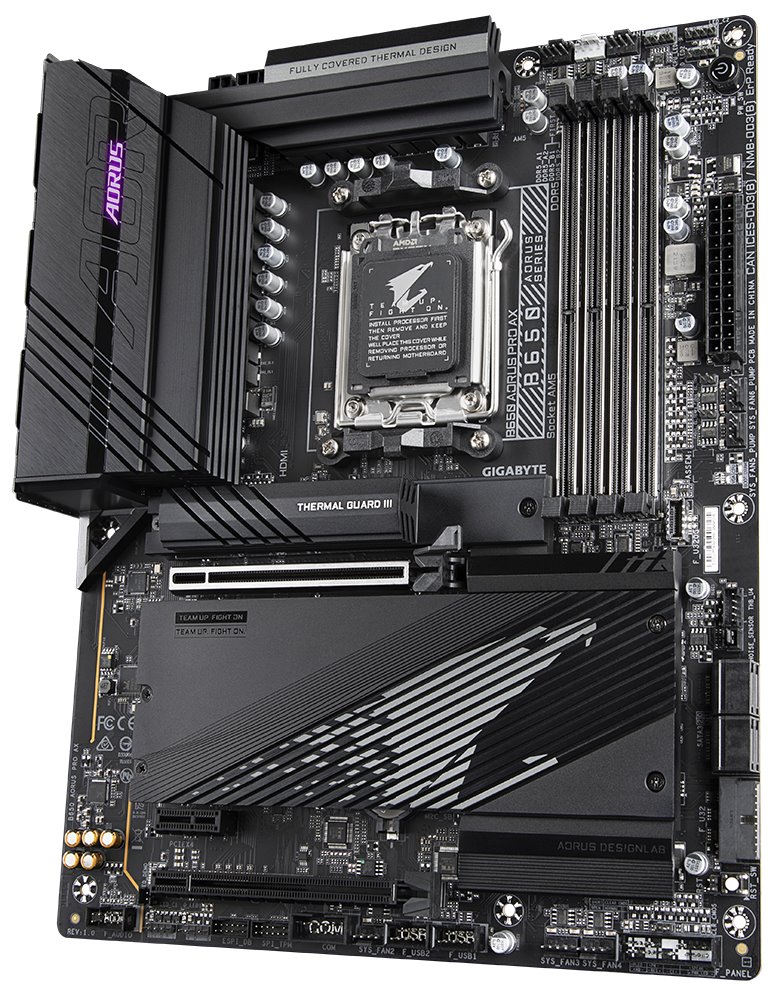 GIGABYTE B650 AORUS PRO AX / AMD B650 / AM5 / 4x DDR5 / 3x M.2 / USB-C / HDMI / WiFi / ATX