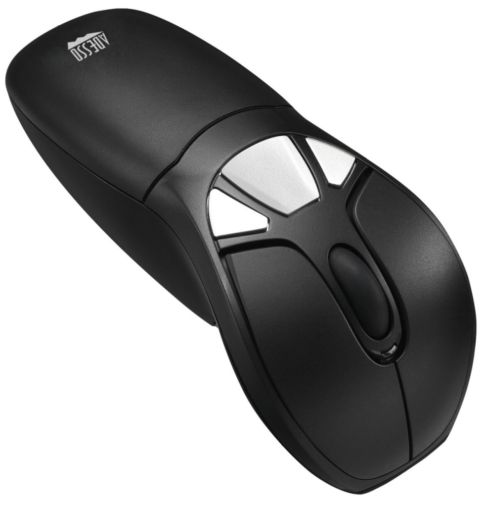 Adesso iMouse P30GO Plus/ bezdrátová air myš 2,4GHz/ laser + gyroskopický snímač/ nabíjatelná/ USB/ černá