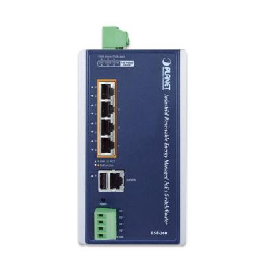 Planet BSP-360 v3 průmyslový solární switch/router, 5x1Gb, 4x PoE+ 802.3at 120W, baterie, 24-45VDC, -10~60°C, IP30