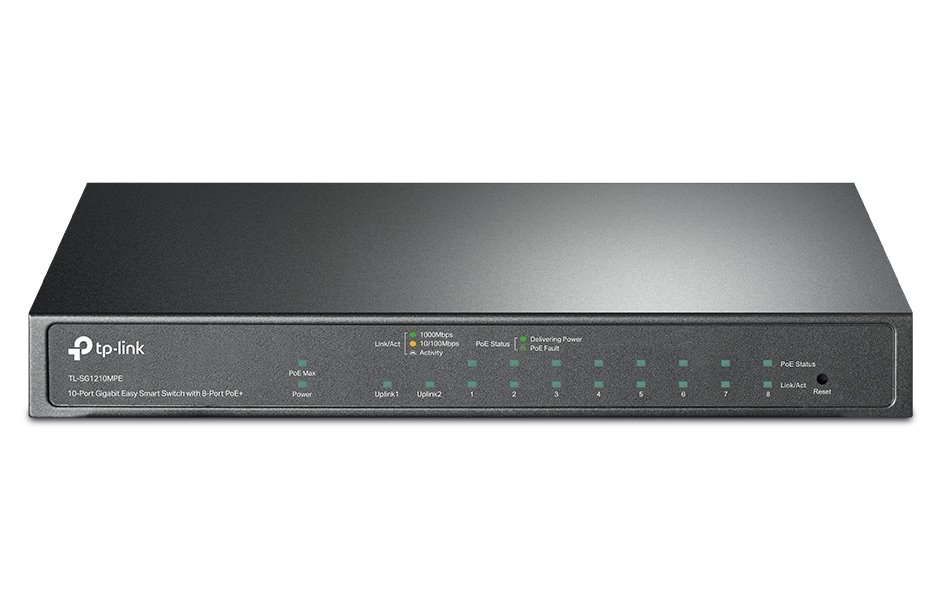 TP-Link TL-SG1210MPE - 10-Port Gigabit Easy Smart Switch with 8-Port PoE+