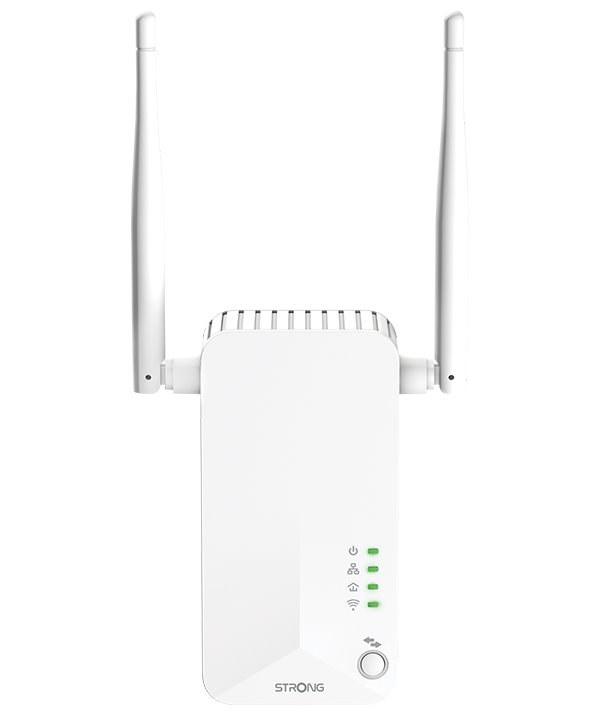 STRONG sada 3 adaptérů Powerline WF 600 TRI FR/ Powerline 600 Mbit/s/ Wi-Fi 300 Mbit/s/ 2x LAN/ bílý
