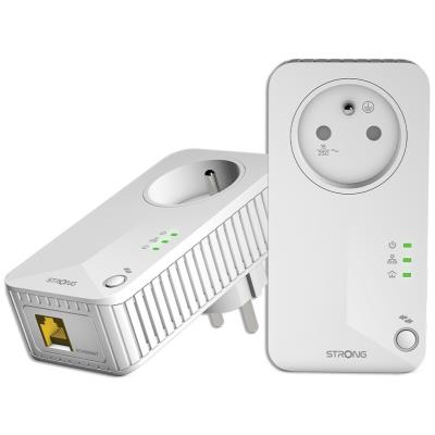 STRONG sada 2 adaptérů Powerline 600 DUO FR/ 600 Mbit/s/ 1x LAN/ bílý
