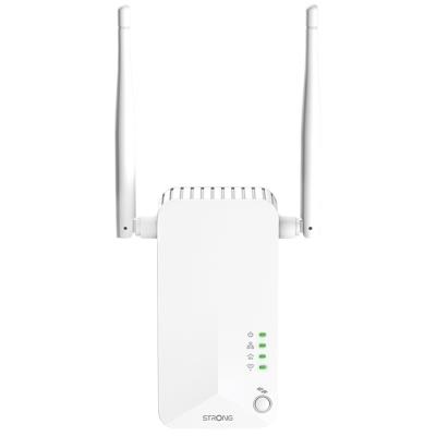 STRONG sada 2 adaptérů Powerline WF 600 DUO FR/ Powerline 600 Mbit/s/ Wi-Fi 300 Mbit/s/ 2x LAN/ bílý