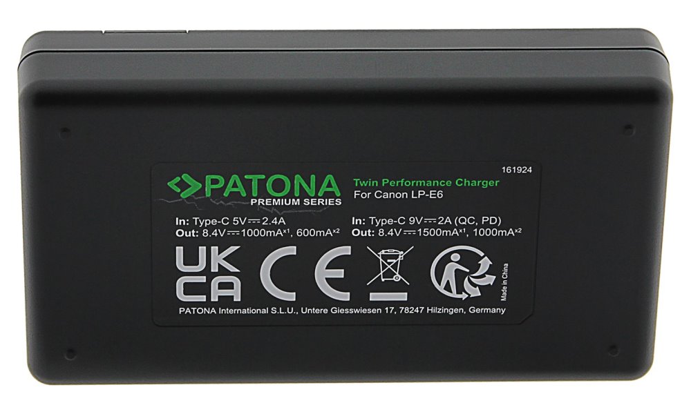 PATONA rychlonabíječka Foto Dual Canon LP-E6 + kabel