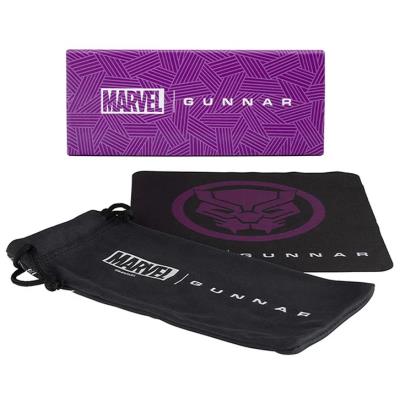 GUNNAR kancelářske/herní brýle MATEO BLACK PANTHER- MARVEL BLACK PANTHER VIBRANIUM * jantarová skla * BLF 65 * GUNNAR fo