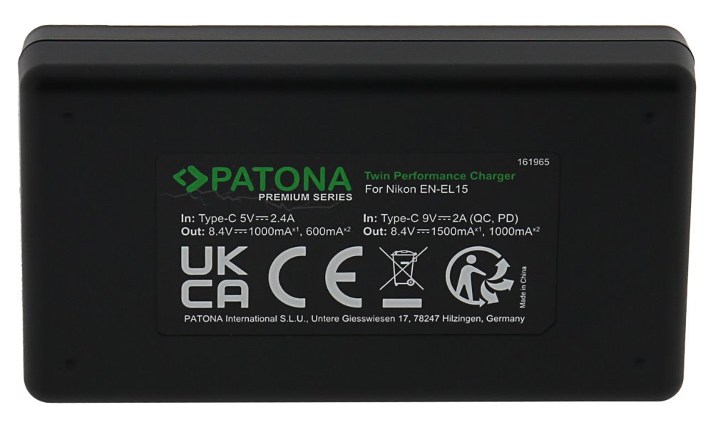 PATONA rychlonabíječka Foto Dual Nikon EN-EL15 + kabel