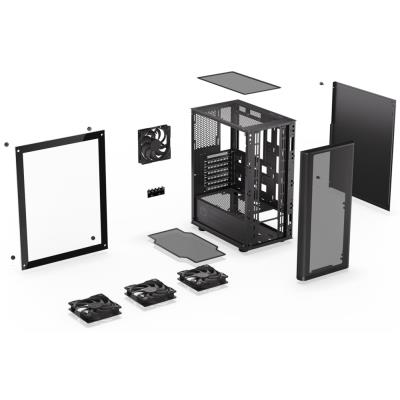 Endorfy skříň Ventum 200 Air/ 4x120mm PWM fan / 2xUSB / tvrzené sklo / černá