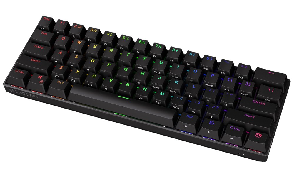 Endorfy herní klávesnice Thock Compact BR RGB /USB/ brown sw. / bezdrátová / mechanická / US layout / mini /černá RGB