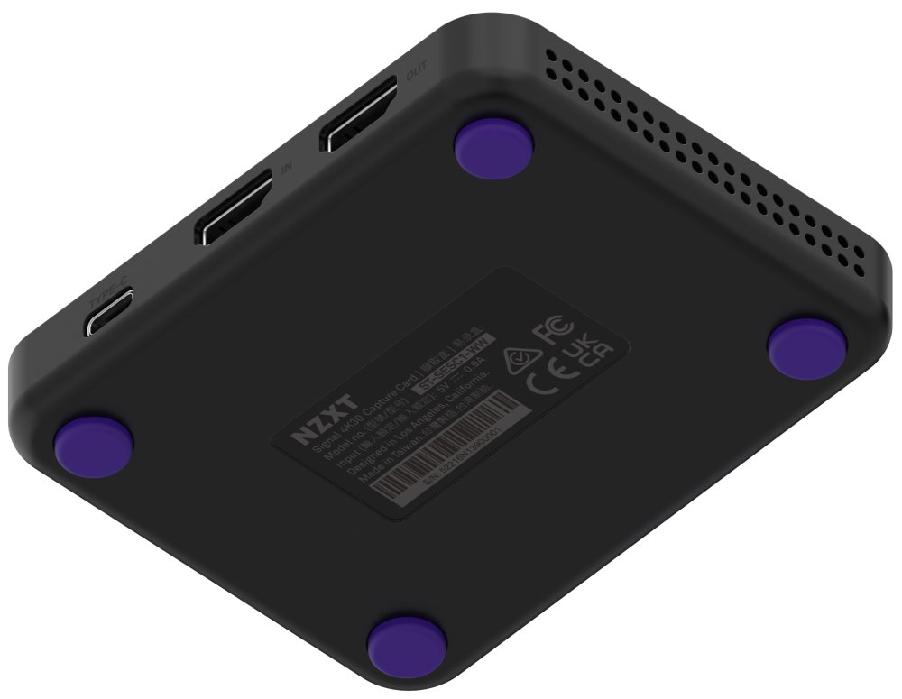 NZXT externí záznamová karta Signal 4K30/ externí/ 2160p při 30fps/ 2x HDMI/ 1x USB 3.0 typ C/ HDR10/ UVC/ černá