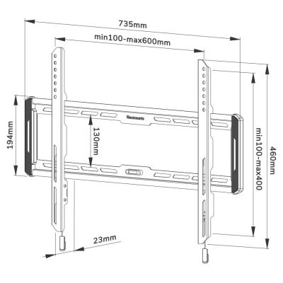 Neomounts WL30-550BL16/Držák displeje/na stěnu/40-75"/fixní/VESA 600X400/nosn. 70kg/ultra tenký/černý