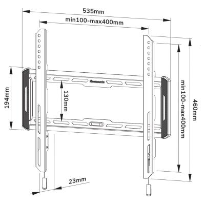 Neomounts WL30-550BL14/Držák displeje/na stěnu/32-65"/fixní/VESA 400X400/nosn. 60kg/ultra tenký/černý