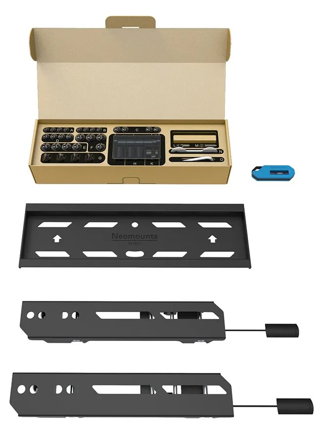 Neomounts Select WL30S-850BL12/Držák displeje/na stěnu/24-55"/fixní/VESA 200X200/nosn. 50kg/zamykatelný/černý