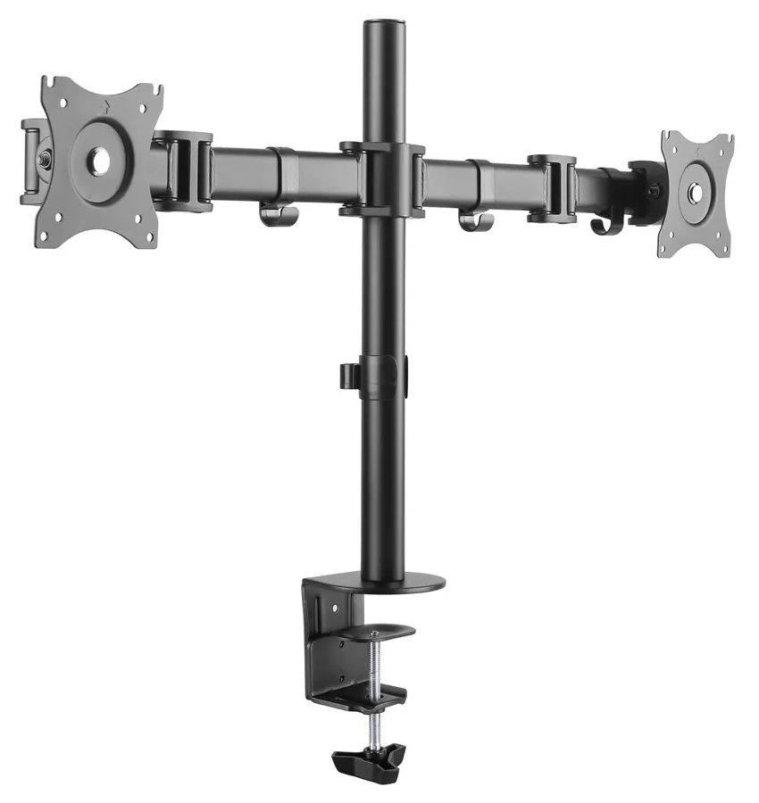 Neomounts Select NM-D135DBLACK/Držák displeje/na stůl/10-27"/svorka+průchodka/VESA 100X100/nosn. 2x 8kg/2 displeje/černý