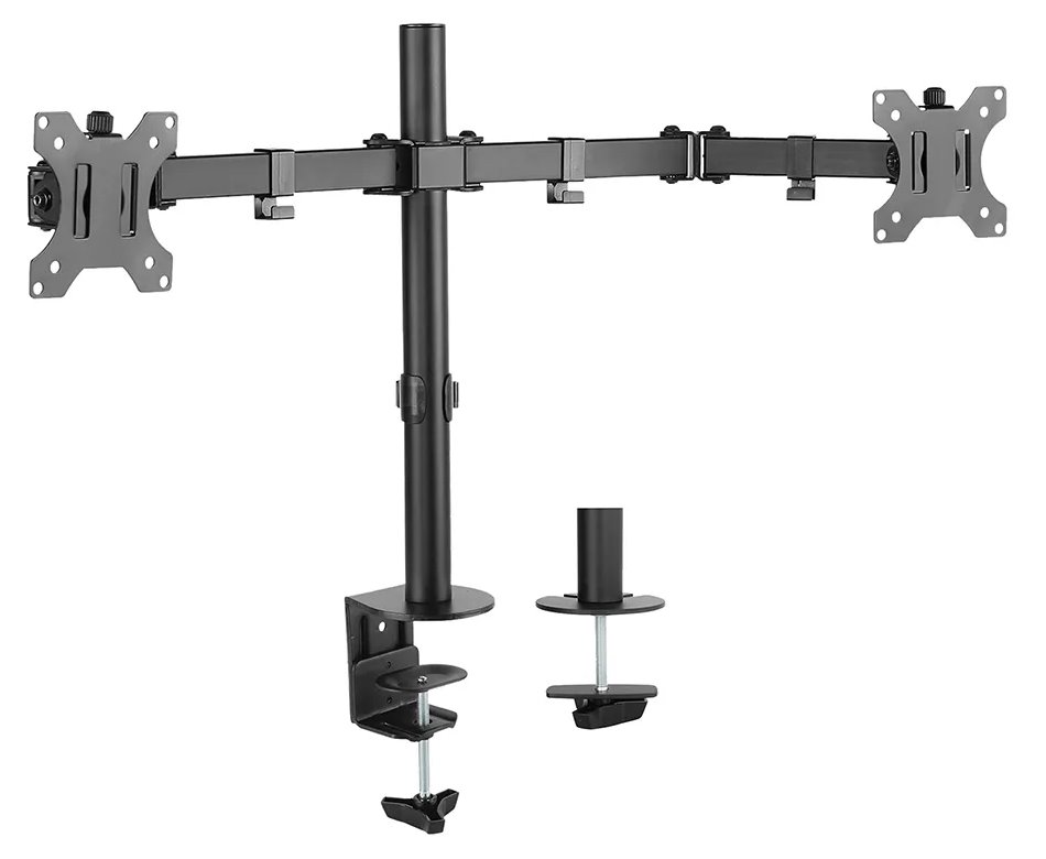 Neomounts FPMA-D550DBLACK/Držák displeje/na stůl/10-32"/svorka/VESA 100X100/nosn. 2x 8kg/2 displeje/černý