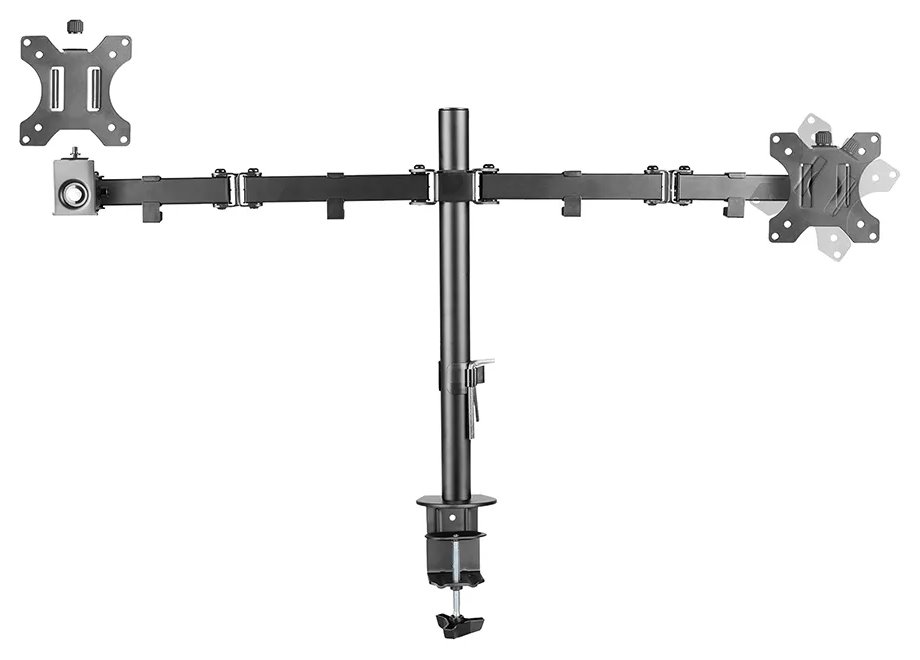 Neomounts FPMA-D550DBLACK/Držák displeje/na stůl/10-32"/svorka/VESA 100X100/nosn. 2x 8kg/2 displeje/černý