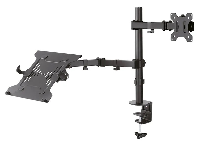 Neomounts FPMA-D550NOTEBOOK/Držák displeje a notebooku/na stůl/10-27"/svorka/VESA 100X100/nosn. 8+4,5kg/černý