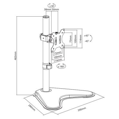 Neomounts FPMA-D550SBLACK/Držák displeje/na stůl/13-32"/stojan/VESA 100X100/nosn. 8kg/černý