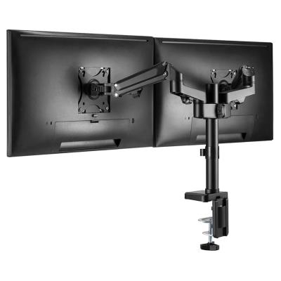 Neomounts DS70-750BL2/Držák displeje/tyč na stůl/17-27"/svorka/VESA 100X100/nosn. 2x7kg/plynový píst/2 displeje/černý