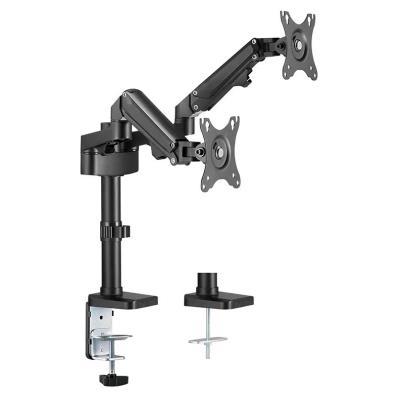 Neomounts DS70-750BL2/Držák displeje/tyč na stůl/17-27"/svorka/VESA 100X100/nosn. 2x7kg/plynový píst/2 displeje/černý