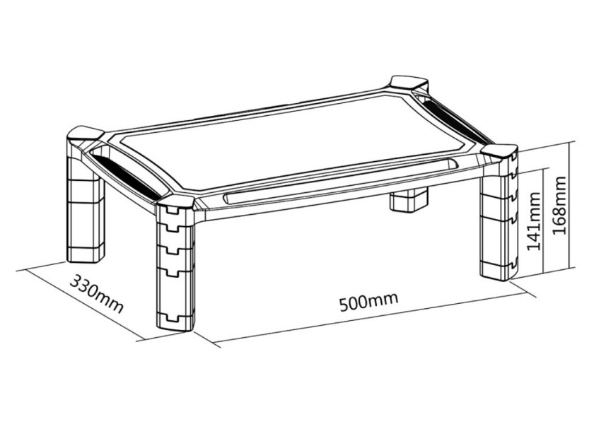 Neomounts NSMONITOR20/podložka pod displej/nosn. 10kg/výška 4,6-16,8cm/plast/černá