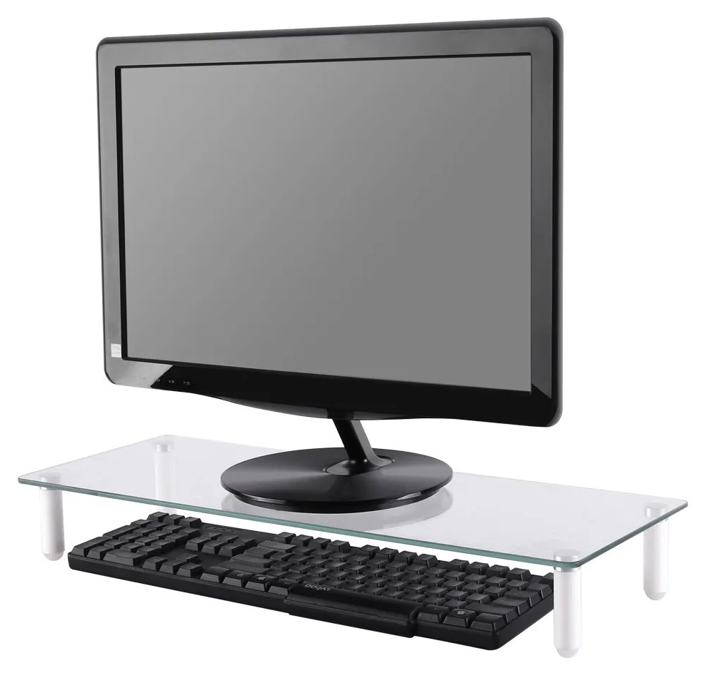 Neomounts NSMONITOR10/podložka pod displej/nosn. 25kg/výška 8cm/sklo