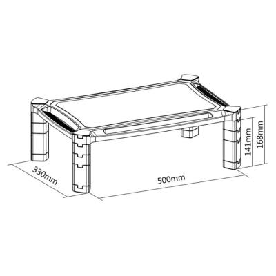 Neomounts NSMONITOR20/podložka pod displej/nosn. 10kg/výška 4,6-16,8cm/plast/černá
